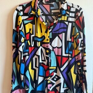 Colorful Geometric Button-Up Shirt